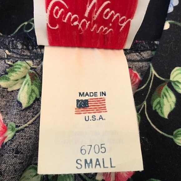 Vintage Carolina Maid House Dress S Cottagecore MuuMuu Maxi Long Blue Floral - Picture 8 of 9